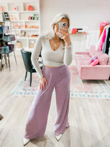 Final Touches Vneck Top - Fog