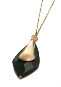 Faceted Rhombus stone necklace