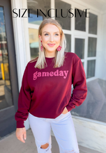 Load image into Gallery viewer, Maroon Puffy Sweatshirt Game Day Sweatshirt
