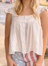 Load image into Gallery viewer, White waves Summer Cap Sleeve Top