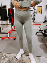 Load image into Gallery viewer, Criss Cross Butter Leggings in Gray Sage