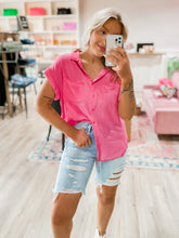 Load image into Gallery viewer, Washed Up Short Sleeve Top - Pink
