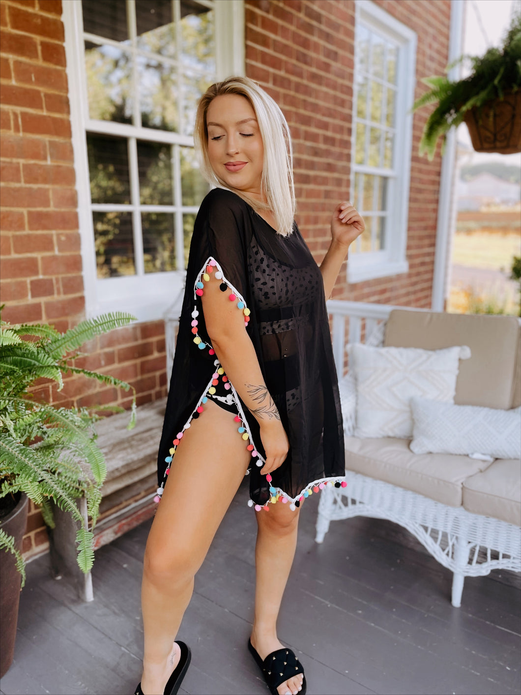 Ride the waves Pom Pom cover up