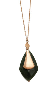 Faceted Rhombus stone necklace