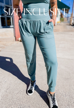 Load image into Gallery viewer, Buttery Soft Athleisure Joggers in Tidewater Teal