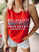 Load image into Gallery viewer, Bold Stripes, Bright Stars, Brave Hearts Tank