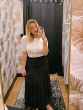 Load image into Gallery viewer, The Sarah Broomstick Skirt in Black