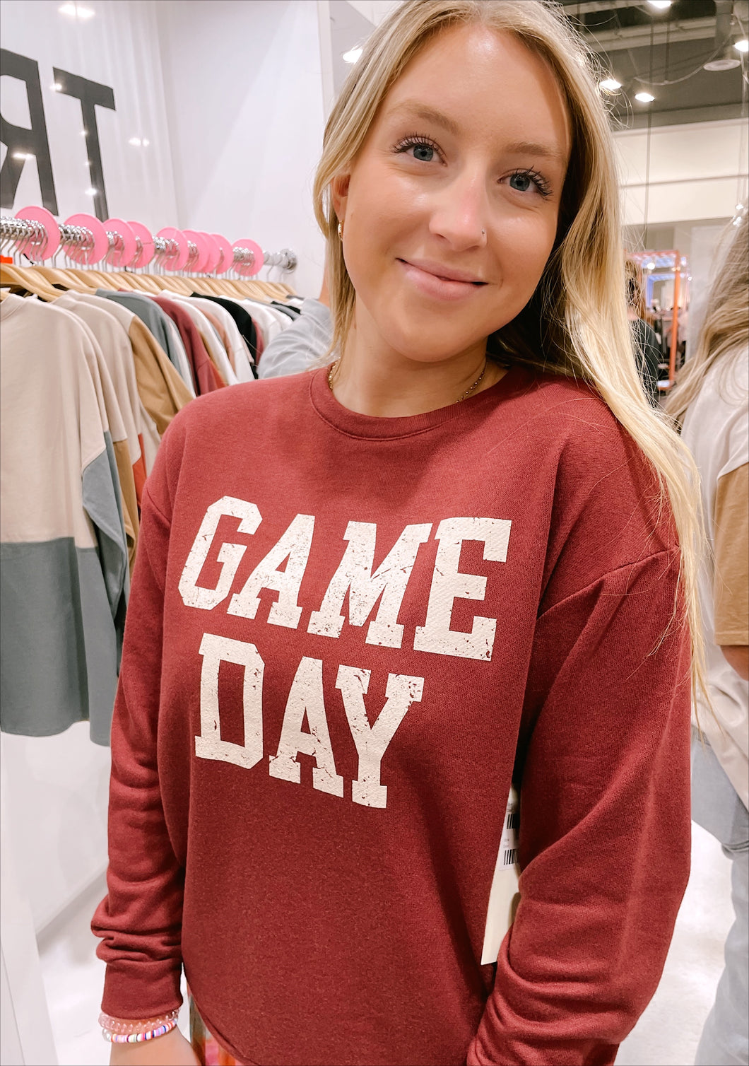 Game Day Crewneck in Maroon