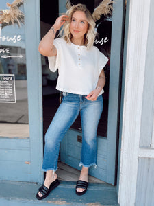 Simple Spring Day Top in Off White