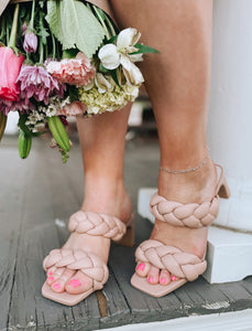 Alto Braided Heel Sandal in Nude