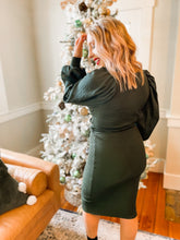 Load image into Gallery viewer, Deck The Halls Ribbed Sweater Dress