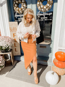 Take me back sweater skirt in toffee