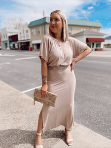 With Style And Grace Maxi Set in Taupe