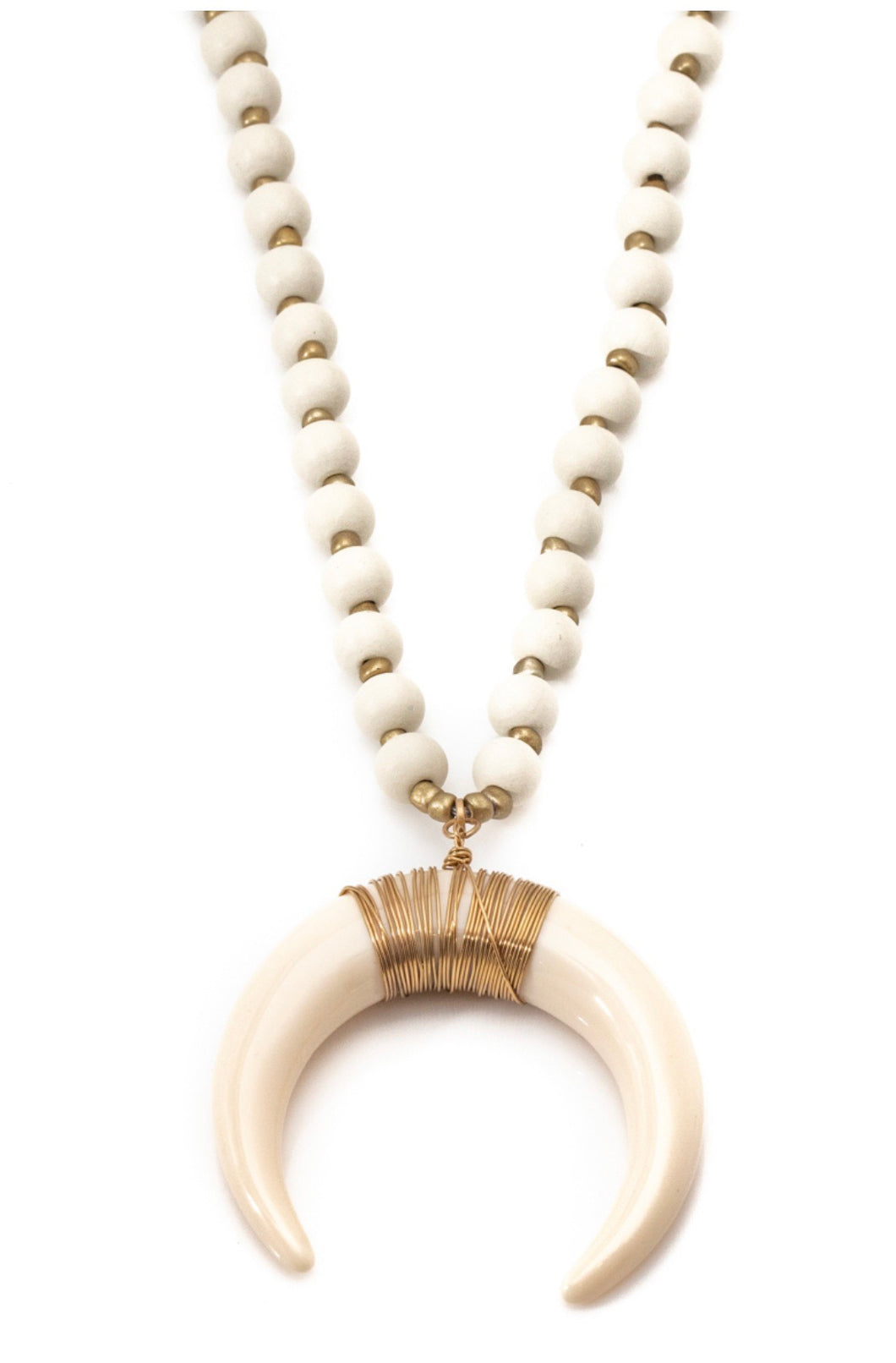 Large horn pendant necklace