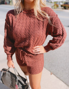 Fall for you sweater shorts set