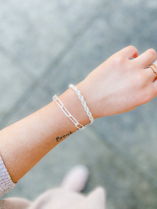 Jada chain link bracelet in silver