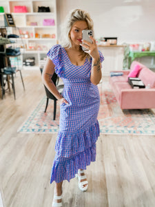 Cotton Candy Gingham Maxi Dress