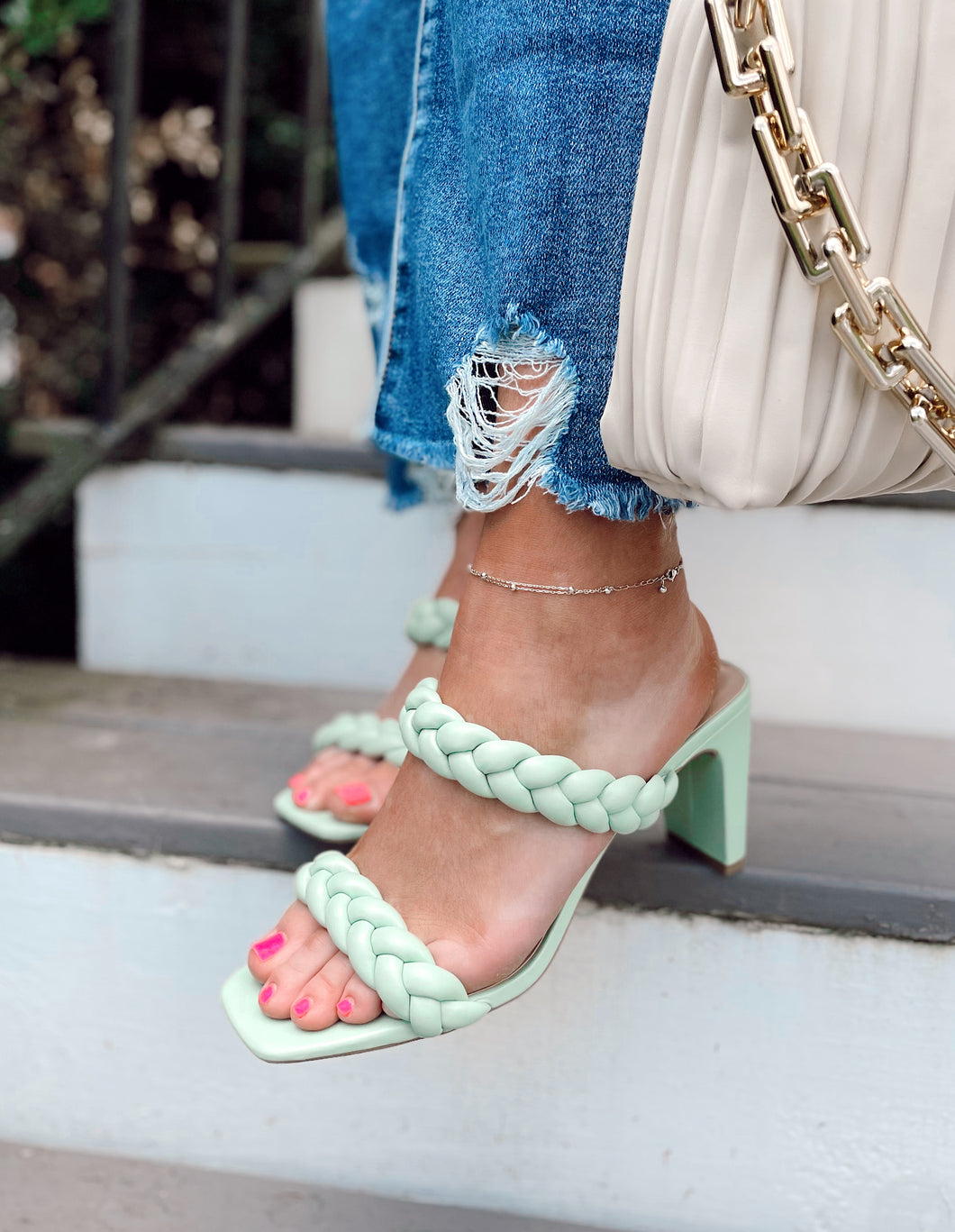 Found Braided Heel in Mint