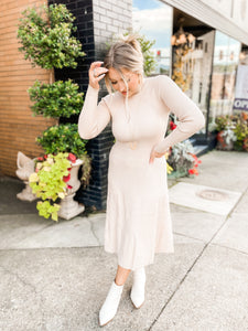 Endless Possibilities Sweater Dress in Stone