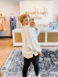 Favorite oversized half button pullover