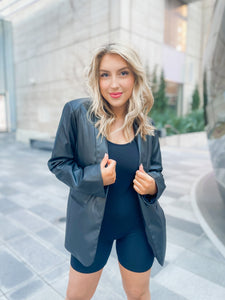 Back in Action Pleather Blazer