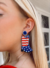 Load image into Gallery viewer, Seed Bead Patriotic Boots Earrings