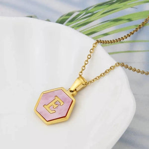 Hexagon Initial Necklace