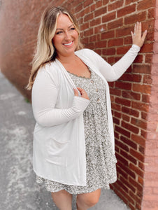 Curvy everyday simple slouchy cardigan