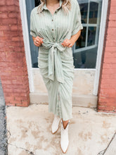 Load image into Gallery viewer, Heart is Calling Button-up Dress - Mint