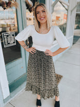 Load image into Gallery viewer, Hills Are Alive Midi Skirt in Black