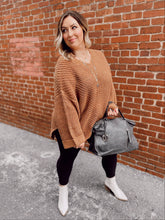 Load image into Gallery viewer, Curvy Autumn Breeze Hi Low Sweater in Camel