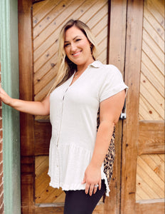 Curvy Wild for You Button Down Dress Tunic