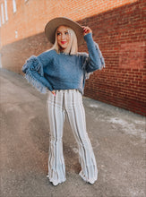 Load image into Gallery viewer, Weekend in Montana Fringe Sweater in Vintage Blue