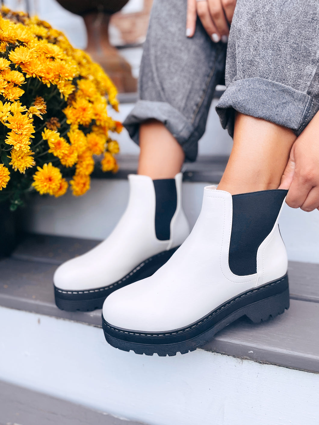 Cayson White Combat Boot