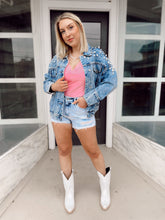 Load image into Gallery viewer, Diamonds and Pearls Denim Jacket