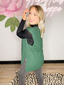 I Want It All Sweater Vest in Hunter Green