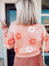 Load image into Gallery viewer, Flower Power Cropped Cardigan in Apricot