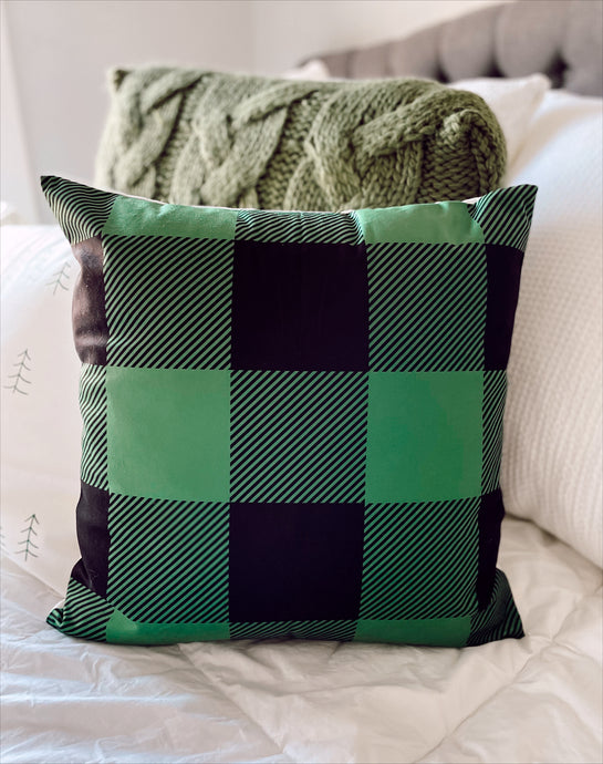 Green Plaid Pillow