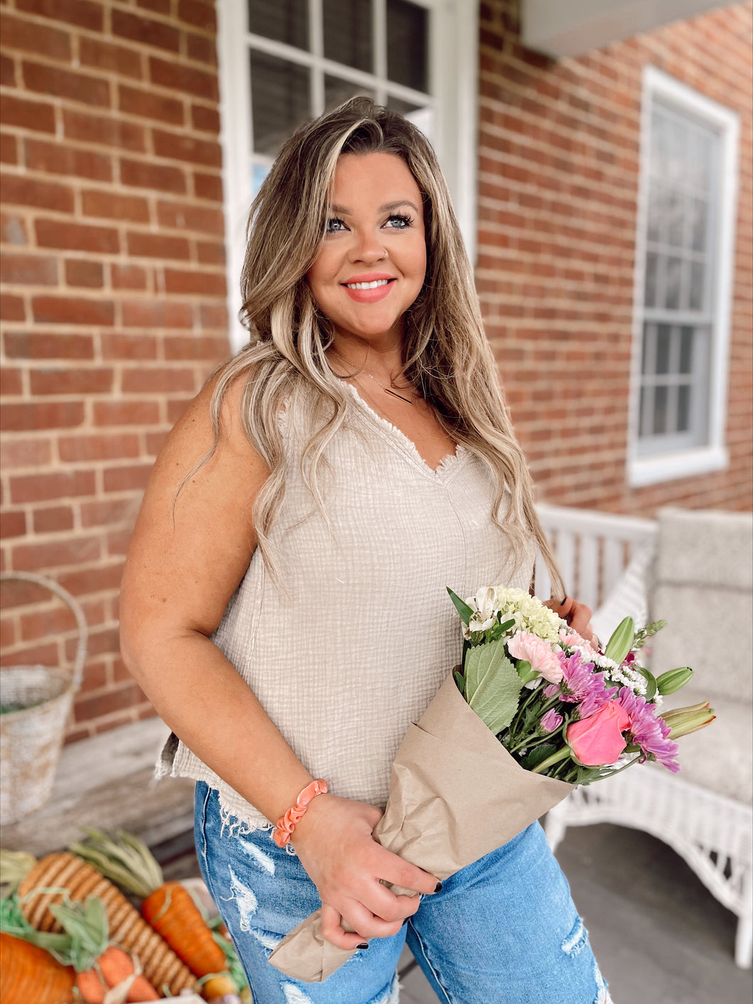 Keeping You Around Tank Top in Taupe
