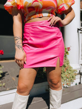 Load image into Gallery viewer, Feeling Feisty Pleather Skirt in Fuschia