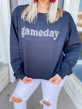 Load image into Gallery viewer, Black Puffy Sweatshirt Game Day Sweatshirt