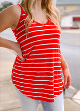 Load image into Gallery viewer, Ruby red stripes favorite tank