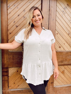 Curvy Wild for You Button Down Dress Tunic