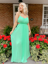 Load image into Gallery viewer, Green Goddess Cutout Dress
