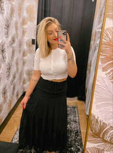 The Sarah Broomstick Skirt in Black